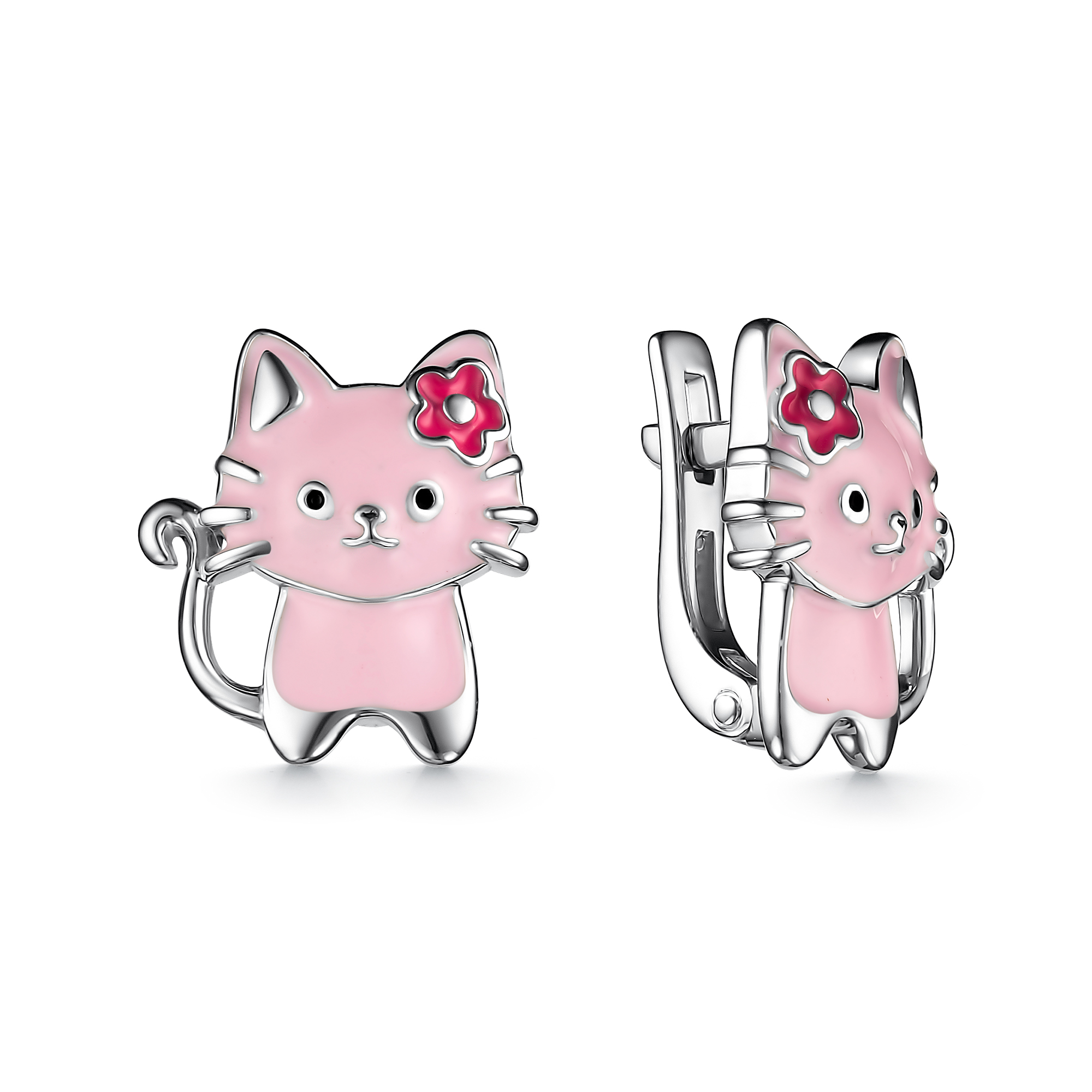 Серьги 925 "звери-котята" 02-3001/ЭМ30-00