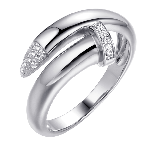 Кольцо гвоздь 925 G16-CZ-2678R