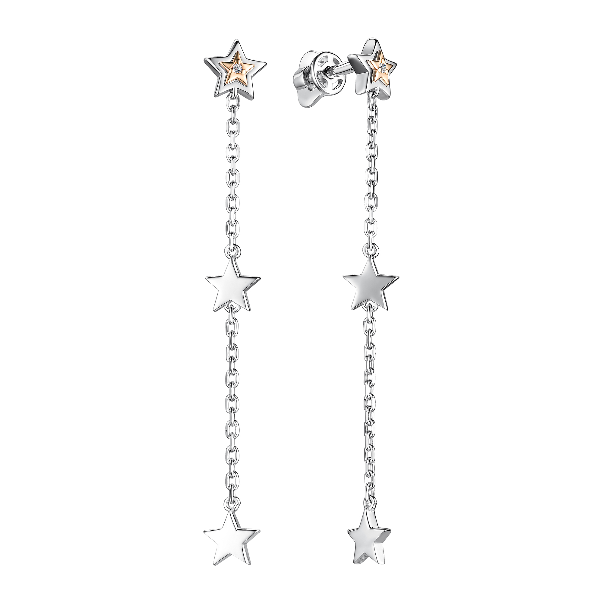 Серьги 925 "звезды" 02-3004/000Б-00