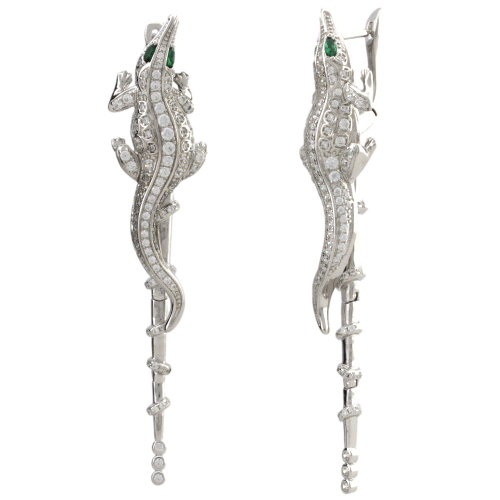 Серьги 925 "крокодил" SE40146-SP