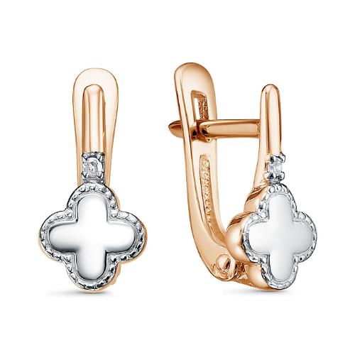 Серьги 585 "четырехлистник - клевер" с2898-120