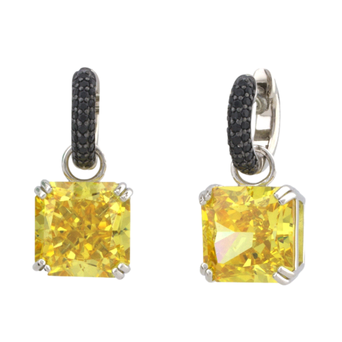 Серьги с желтым фианитом (925) G16-CZ-4327-1E