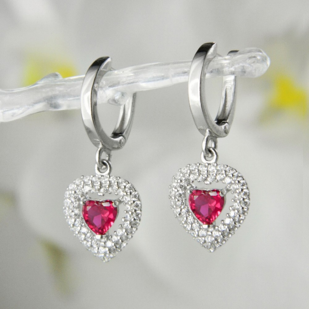 Серьги 925 "сердце" 3827.3