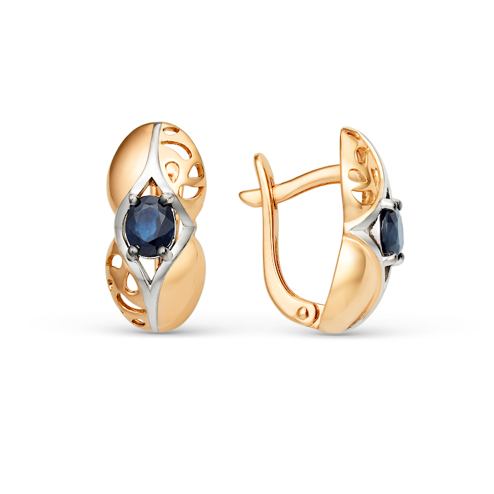Серьги 585 из золота с сапфиром С0336-102