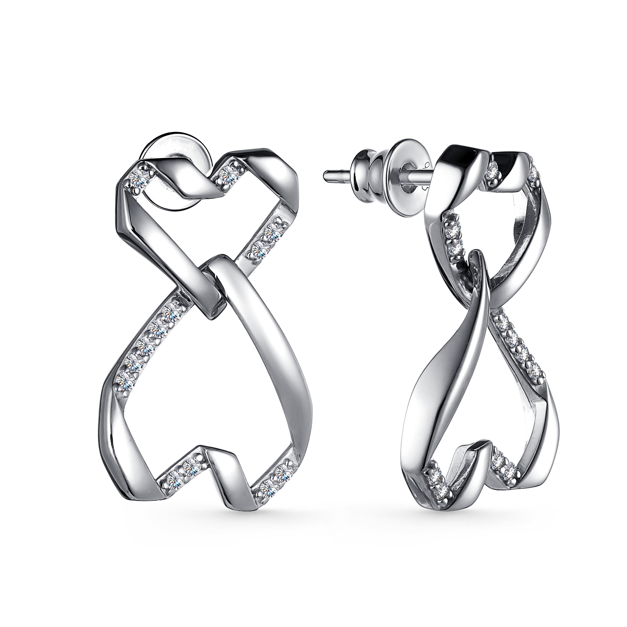 Серьги 925 "сердце" 02-3207/00кц-00