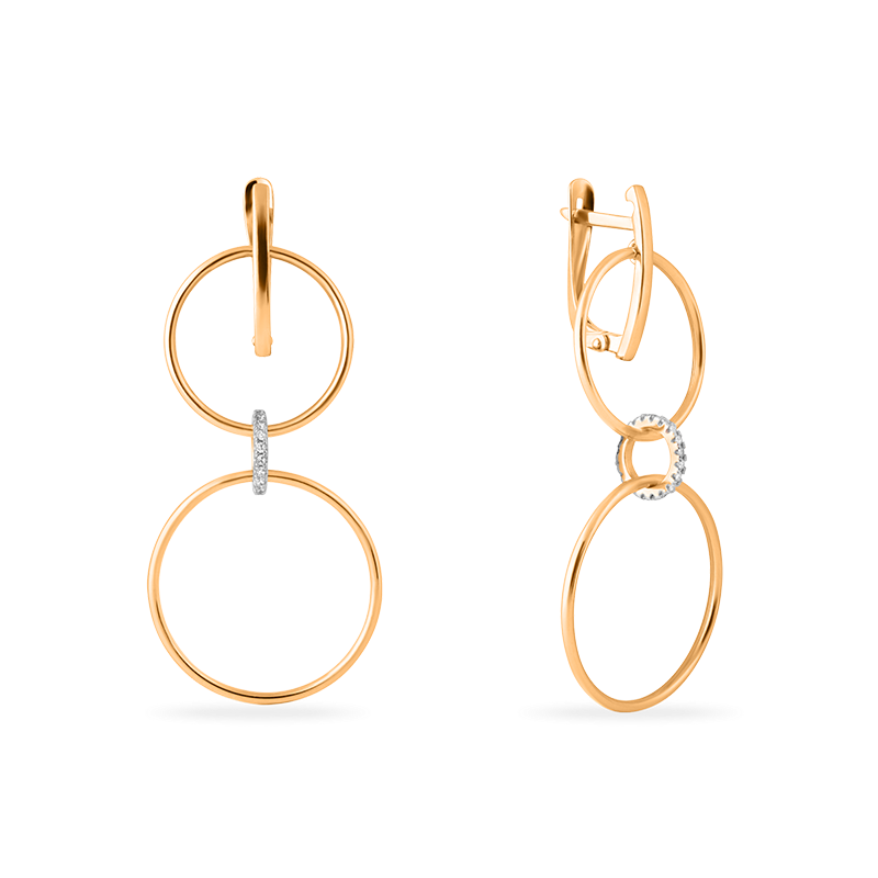 Серьги 585 "чейн-цепи" 01-215666