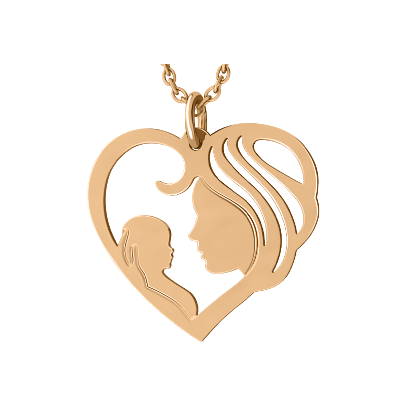 Подвеска 585 "сердце" (Мать и дитя) 02-308906
