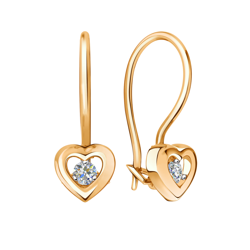 Серьги 585 "сердце" 01-217700