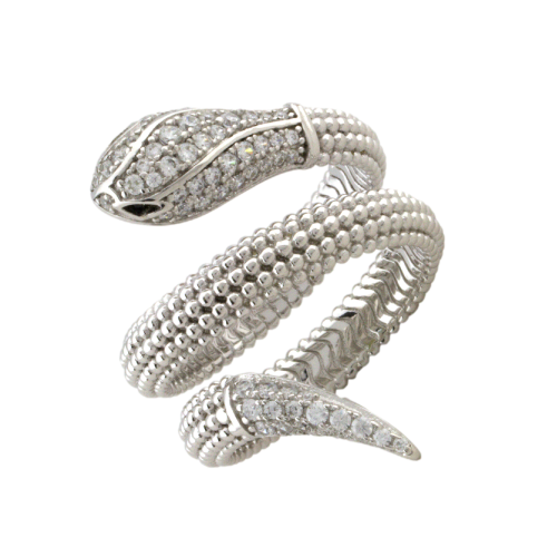 Кольцо змея 925 SR39473-BR