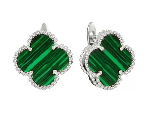 Серьги четырехлистник 925 TC-E1207-1-X-W-