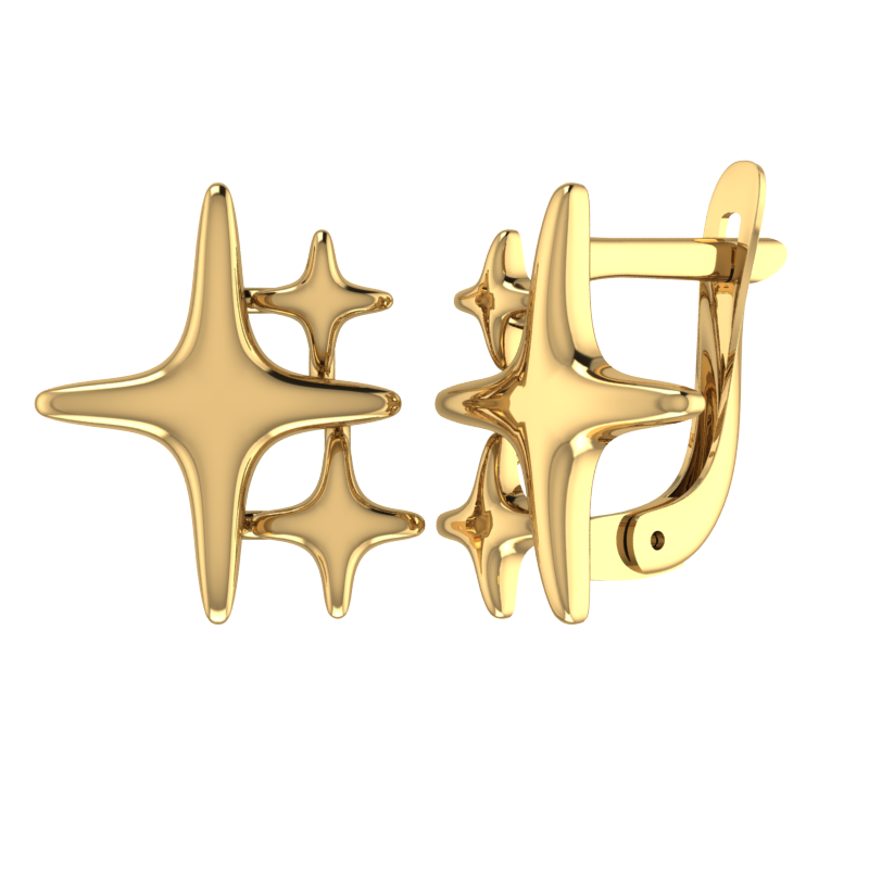 Серьги звезда 585 08-208864