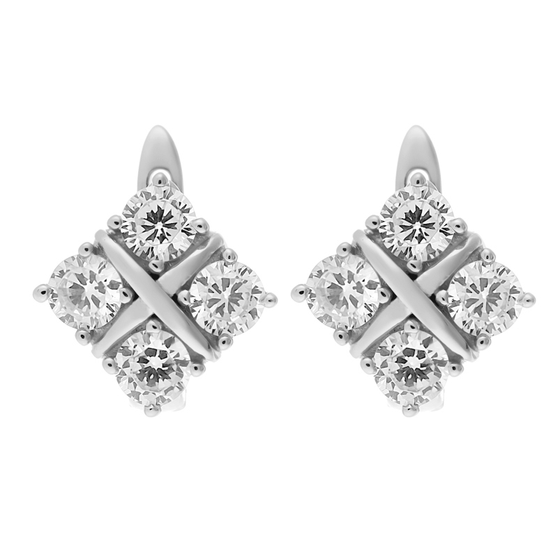 Серьги 925 CZ-E01272-X-W-W