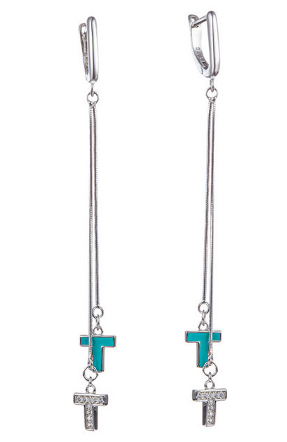 Серьги 925 "крест" 27С143146
