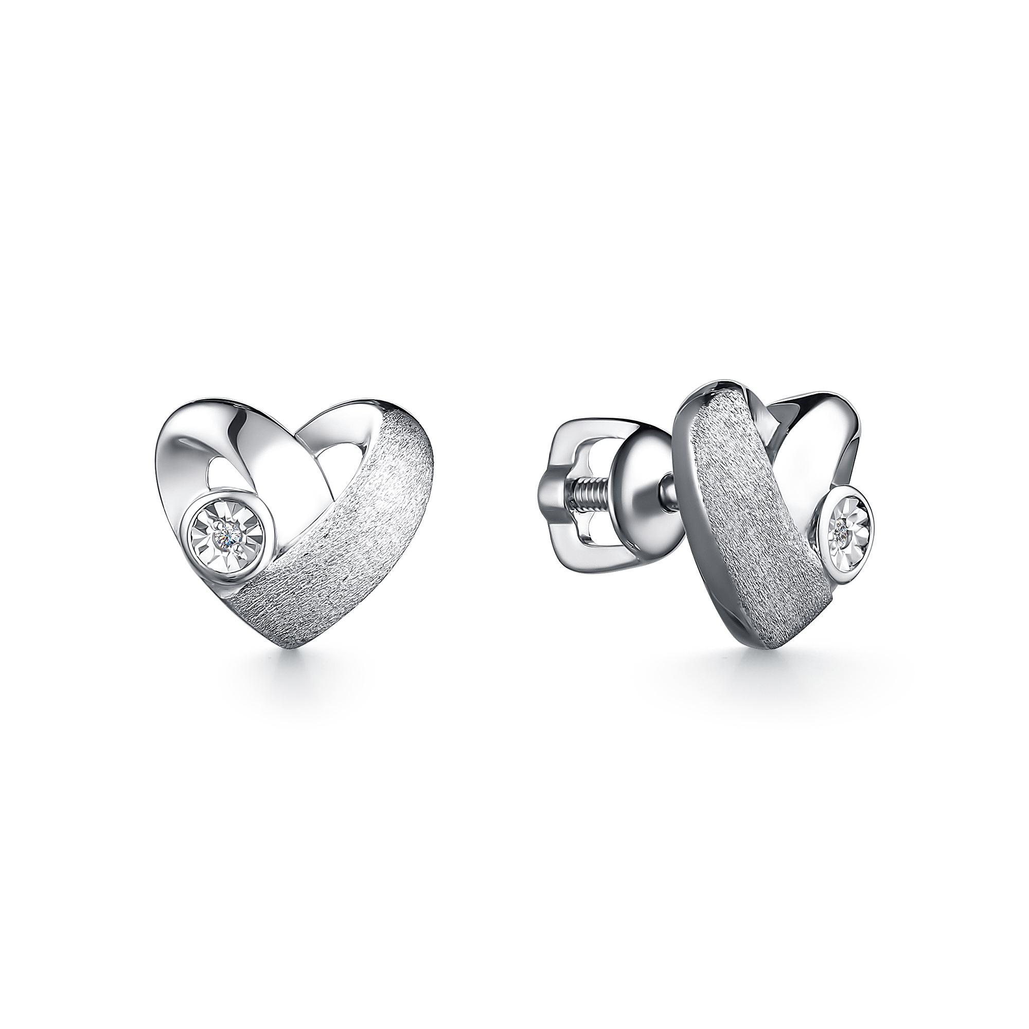 Серьги 925 "сердце" 02-2879/000Б-00