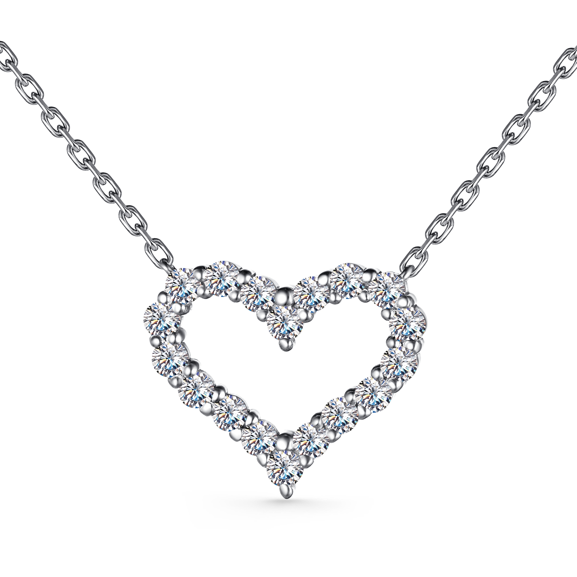 Колье серебрянное с сердцем (925) 06-3370/00кц-00