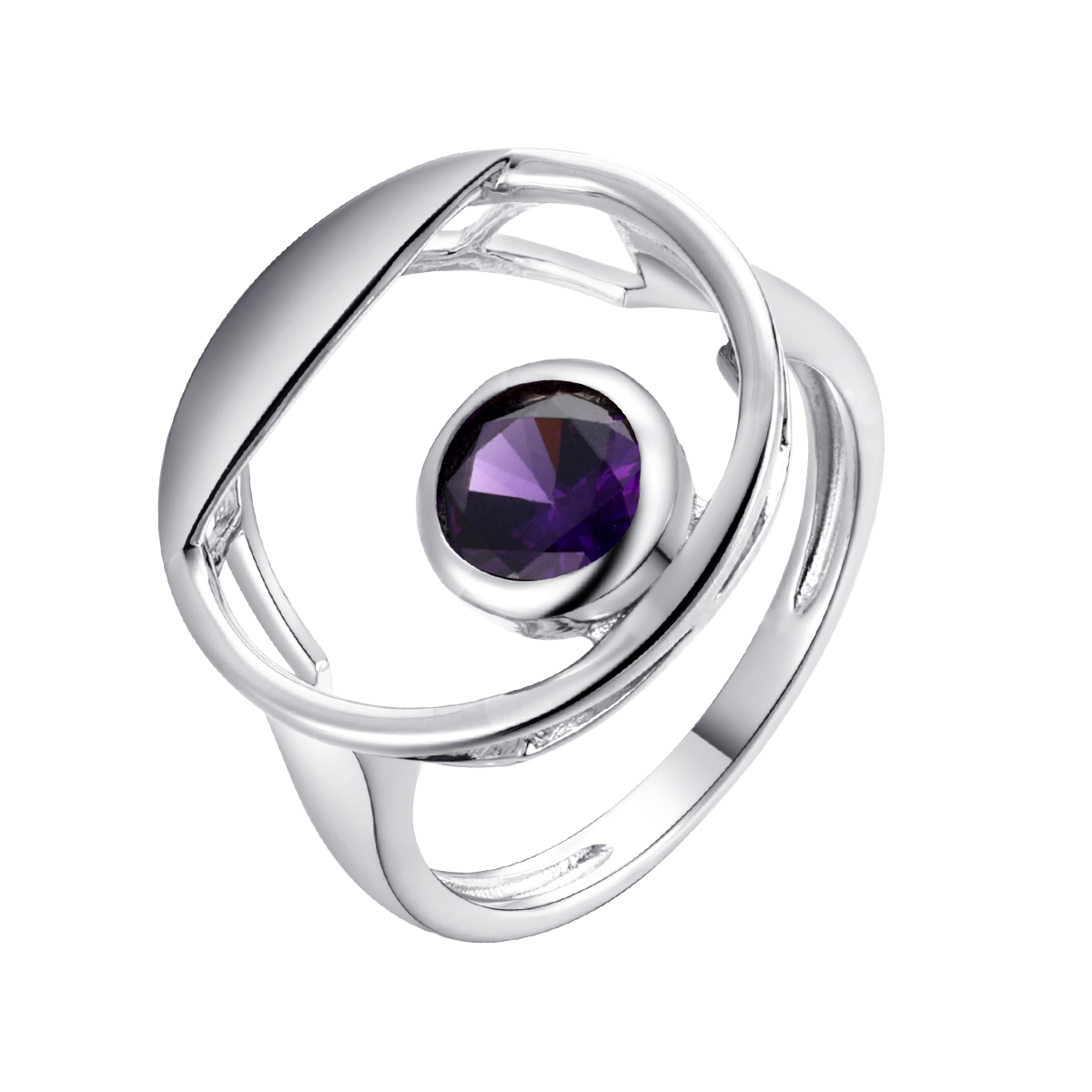 Кольцо 925 CZ-R01142-X-W-D