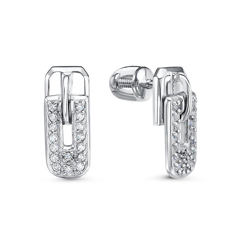 Серьги 925 "молния - бегунок" с0504472