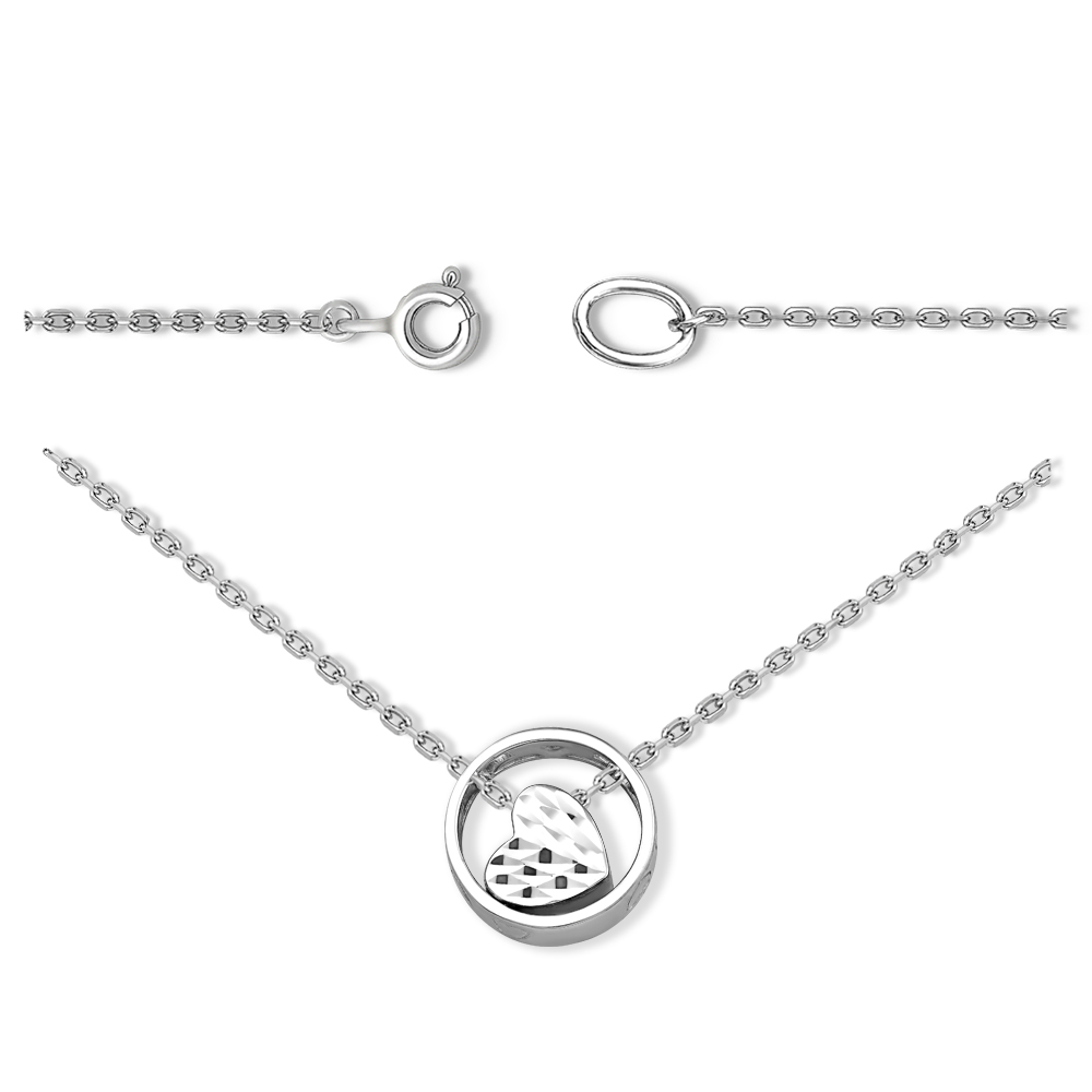 Колье серебряное 925 с сердцем 1600119254