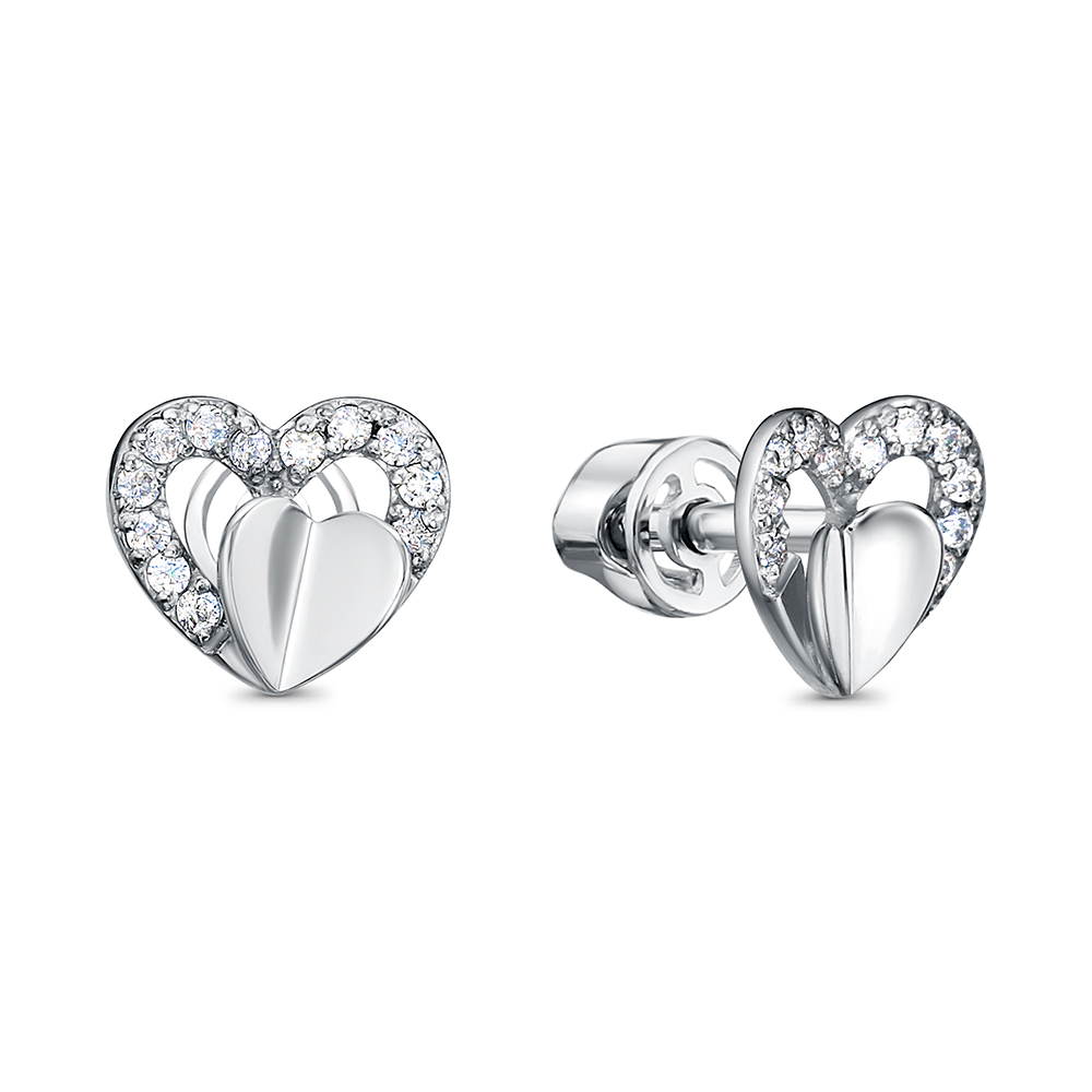 Серьги "сердце" 925 С052660