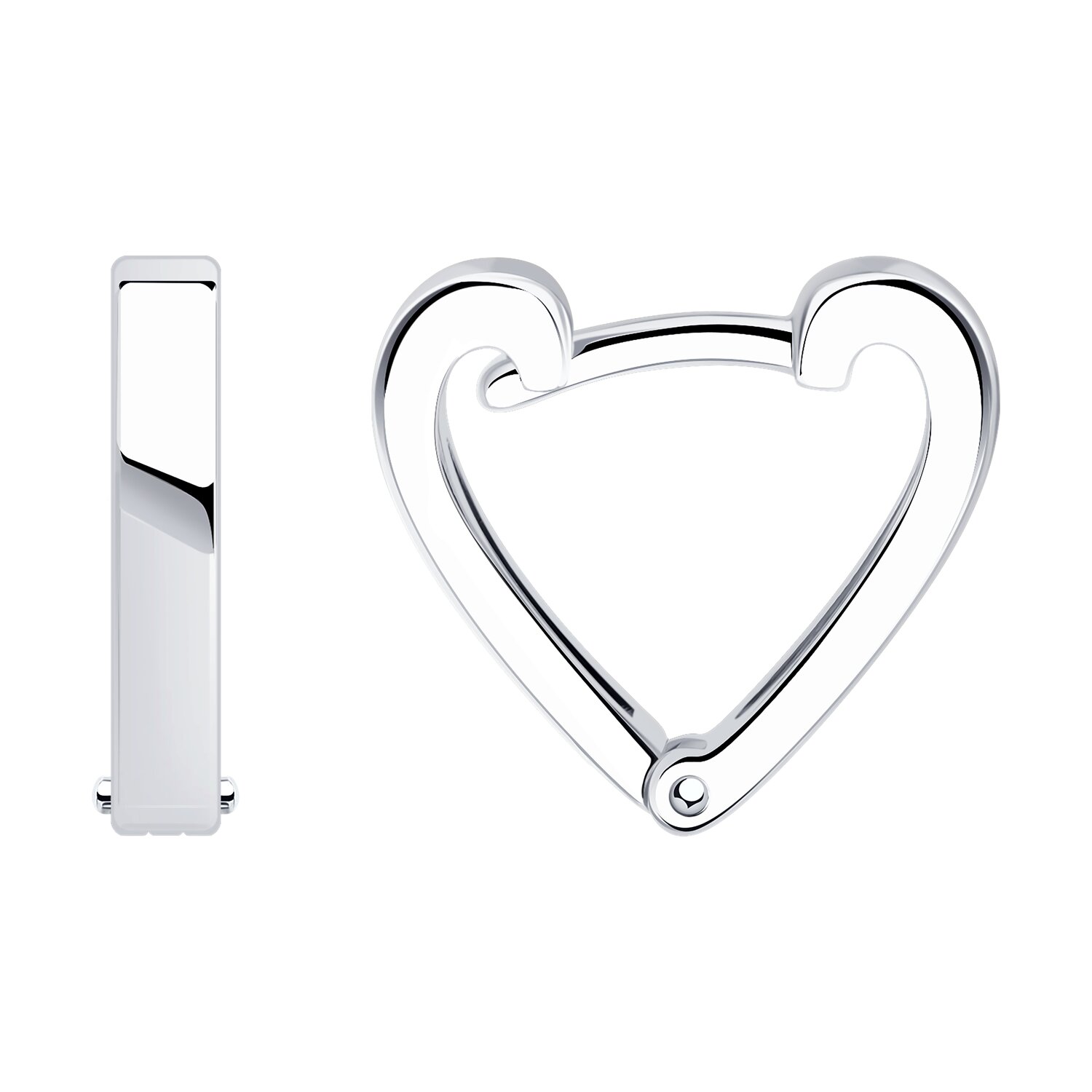 Серьги серебрянные сердце 94024399