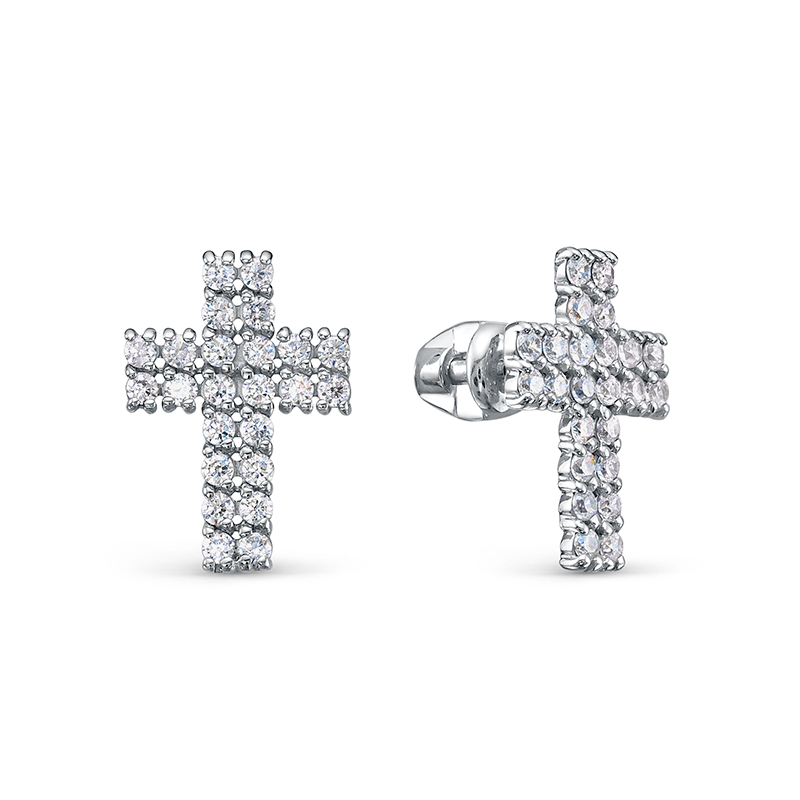 Серьги 925 "кресты" с0504904