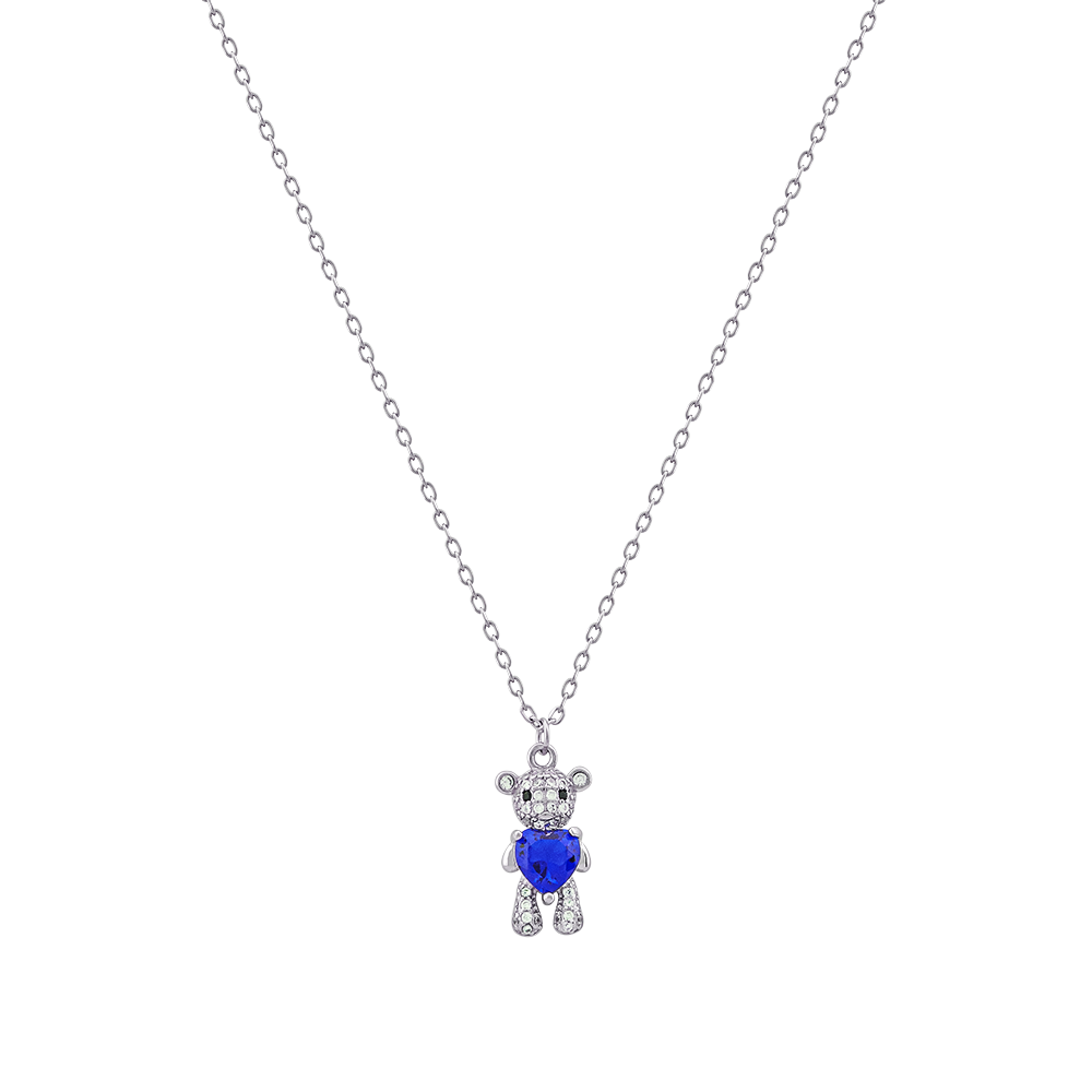 Колье с подвеской мишкой (925) F2174