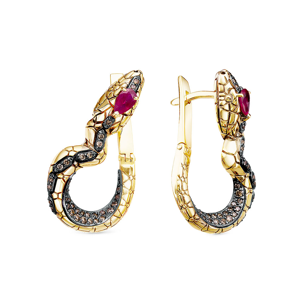 Серьги "змея" 585 02-4816/3