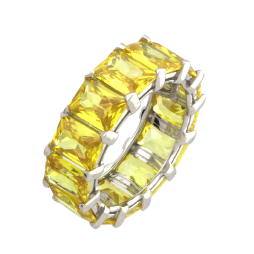 Кольцо с желтым фианитом (925) G16-CZ-4321-1R