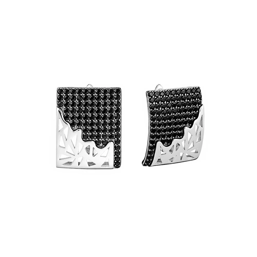 Серьги 925 CZ-E2585-1-X-WB