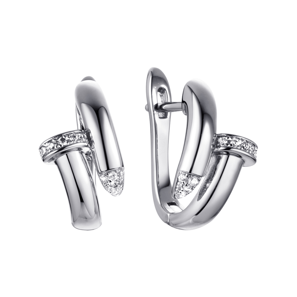 Серьги 925 "гвоздь" CZ-E02678-X-W-X