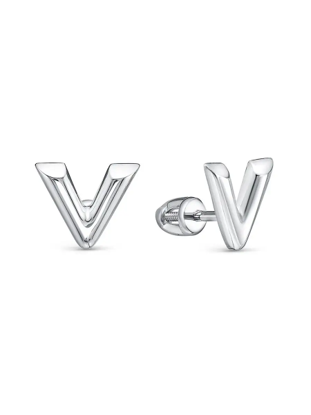 Серьги серебро 925 "буква V" С0504664